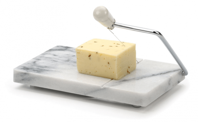 RSVP White Marble Cheese Slicer Board