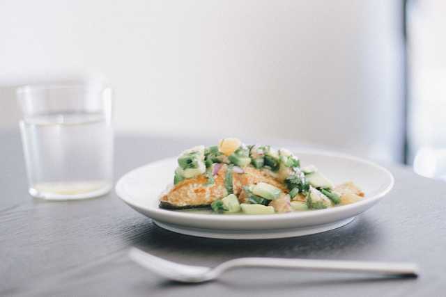 Baked Salmon w/ Grapefruit Avocado Salsa