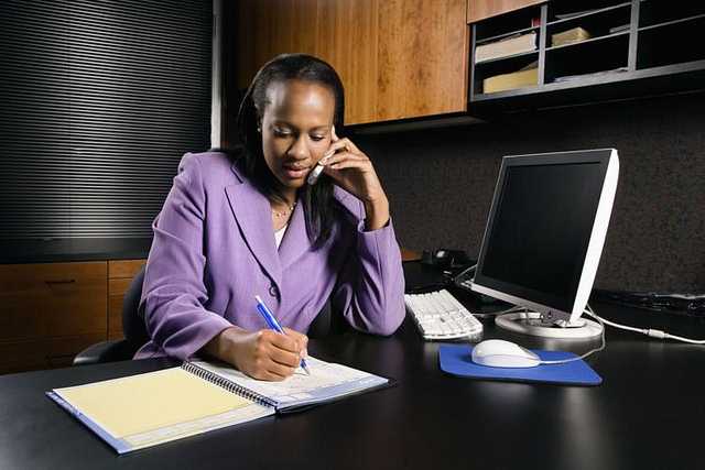 Woman working in office.
